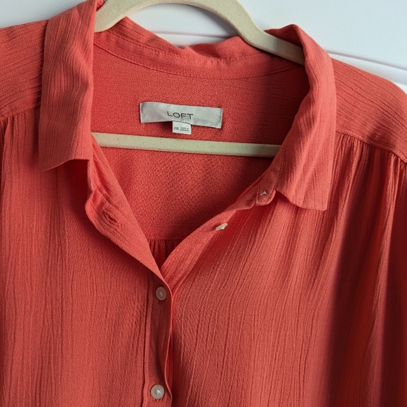 Loft Dolman Henley Coral Top Sz XXL - Picture 3 of 7